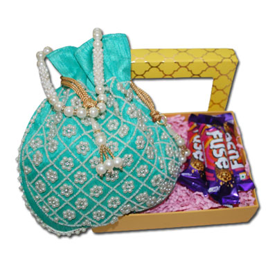 "Rakhi with Pooja Thali - code PT07 - Click here to View more details about this Product